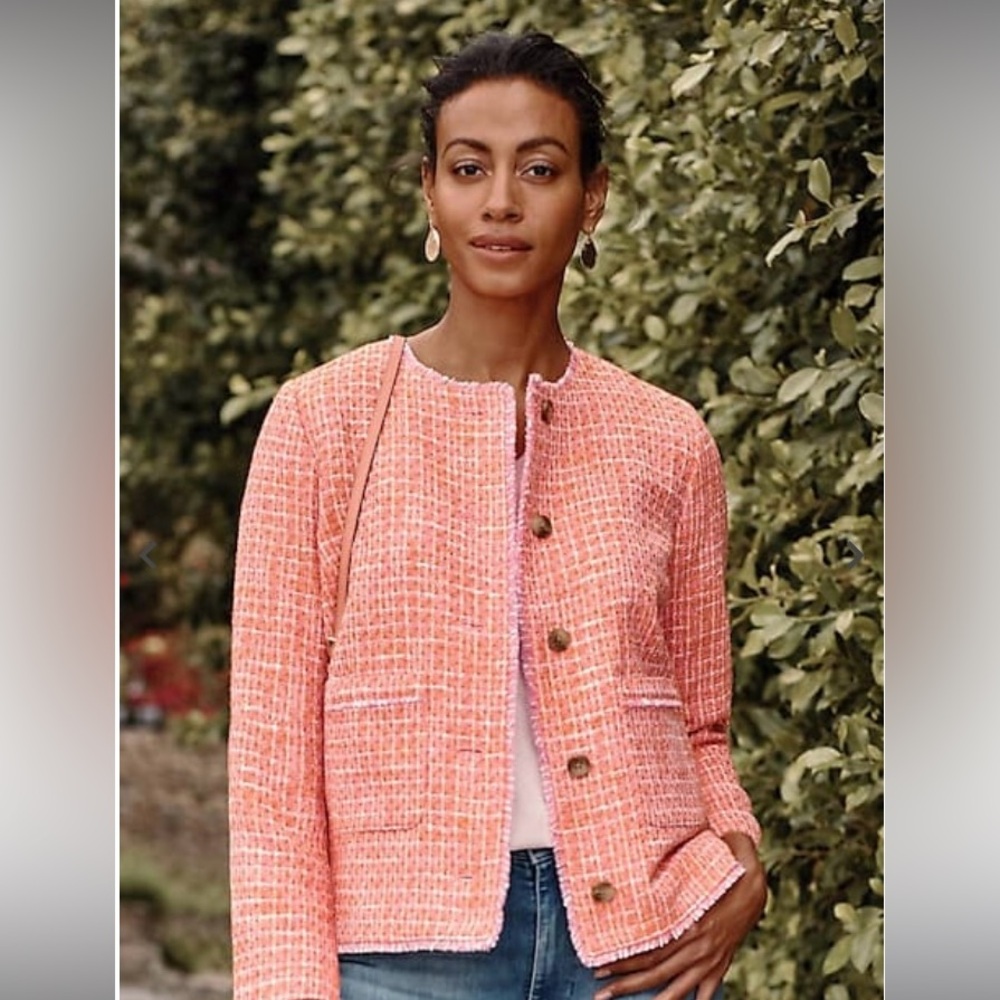 J Jill Dahlia Tweed Jacket in Clementine